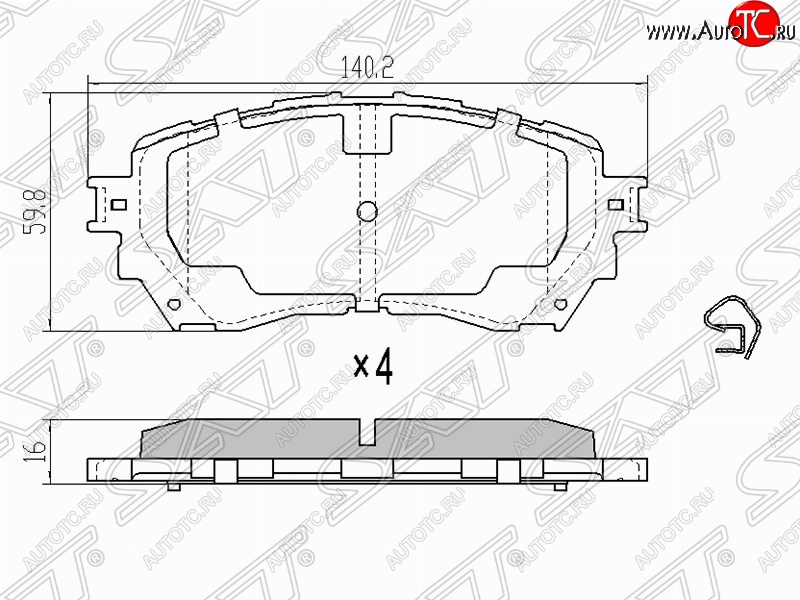 1 279 р. Колодки тормозные (передние) SAT Mazda 6 GJ дорестайлинг седан (2012-2015)  с доставкой в г. Набережные‑Челны