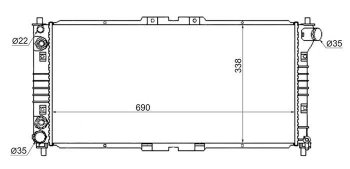 Радиатор двигателя (пластинчатый, 2.2/2.0/2.5, МКПП/АКПП) SAT Mazda 626 GE седан (1991-1997)