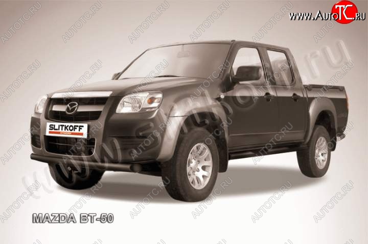 9 449 р. защита переднего бампера Slitkoff  Mazda BT-50 (2006-2011) (Цвет: серебристый)  с доставкой в г. Набережные‑Челны