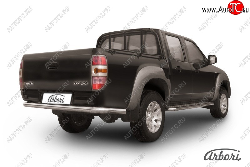 13 319 р. Защита заднего бампера Arbori (нержавейка, 1 труба d76 mm). Mazda BT-50 (2006-2011)  с доставкой в г. Набережные‑Челны