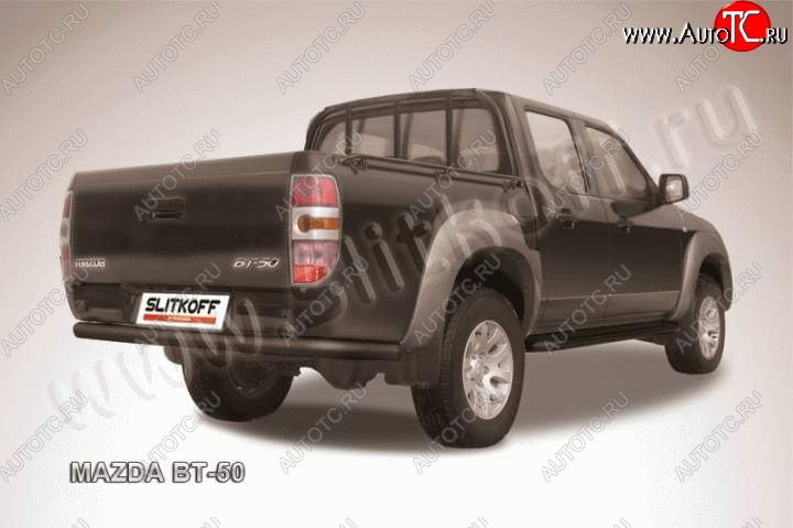 10 499 р. Защита задняя Slitkoff Mazda BT-50 (2011-2015) (Цвет: серебристый)  с доставкой в г. Набережные‑Челны