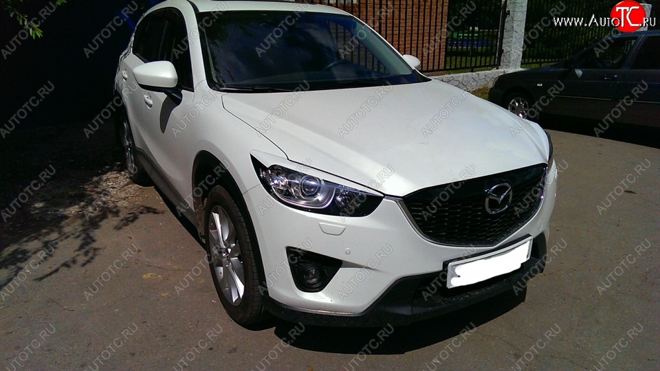 1 299 р. Реснички на фары Tuning-Sport v1 (широкие) Mazda CX-5 KE дорестайлинг (2011-2014) (Неокрашенные)  с доставкой в г. Набережные‑Челны