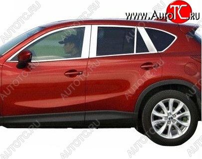 6 449 р. Накладки на верхнюю часть окон дверей СТ Mazda CX-5 KE рестайлинг (2015-2017) (Неокрашенные)  с доставкой в г. Набережные‑Челны