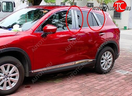 4 749 р. Накладки на центральные стойки дверей СТ Mazda CX-5 KE рестайлинг (2015-2017) (Неокрашенные)  с доставкой в г. Набережные‑Челны