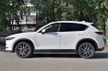 31 649 р. Пороги труба 120х60 овал с проступью . Russtal Mazda CX-5 KF (2016-2024)  с доставкой в г. Набережные‑Челны. Увеличить фотографию 3