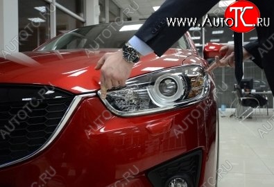 1 999 р. Реснички на фары CT Mazda CX-5 KE дорестайлинг (2011-2014) (Неокрашенные)  с доставкой в г. Набережные‑Челны