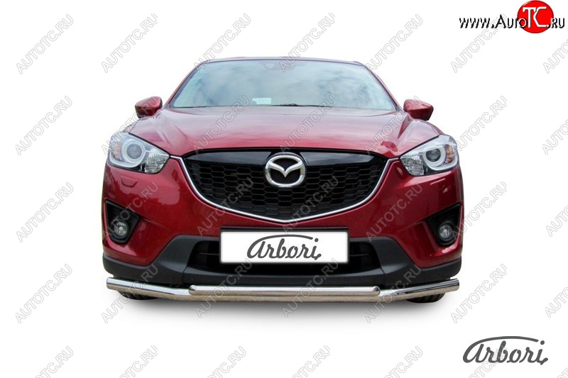 15 182 р. Защита переднего бампера Arbori (нержавейка, 2 трубы d57 и 42 mm) Mazda CX-5 KE рестайлинг (2015-2017)  с доставкой в г. Набережные‑Челны