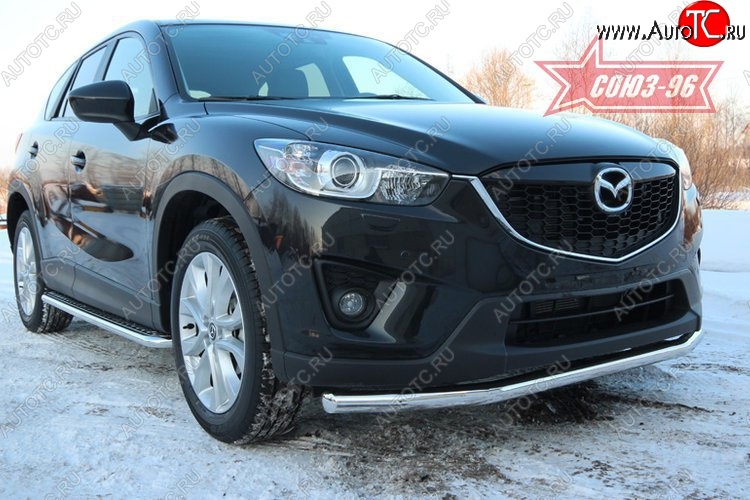 16 424 р. Защита переднего бампера одинарная Souz-96 (d60) Mazda CX-5 KE дорестайлинг (2011-2014)  с доставкой в г. Набережные‑Челны