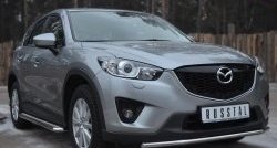 15 499 р. Одинарная защита переднего бампера диаметром 42 мм SLITKOFF  Mazda CX-5  KE (2011-2017) дорестайлинг, рестайлинг  с доставкой в г. Набережные‑Челны. Увеличить фотографию 4