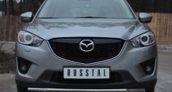 Одинарная защита переднего бампера диаметром 42 мм SLITKOFF Mazda (Мазда) CX-5 (ЦХ-5)  KE (2011-2017) KE дорестайлинг, рестайлинг