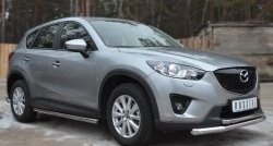 17 299 р. Защита порогов из круглой трубы диаметром 63 мм Russtal Mazda CX-5 KE дорестайлинг (2011-2014) (Защита порогов с со скосами на торцах (вариант 1))  с доставкой в г. Набережные‑Челны. Увеличить фотографию 8