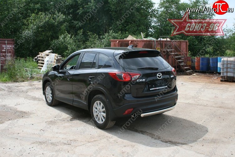 18 359 р. Защита заднего бампера из овальной трубы Souz-96 (d75x42) Mazda CX-5 KE дорестайлинг (2011-2014)  с доставкой в г. Набережные‑Челны