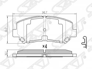 Колодки тормозные SAT (передние) Mazda (Мазда) CX-5 (ЦХ-5)  KE (2011-2017) KE дорестайлинг, рестайлинг