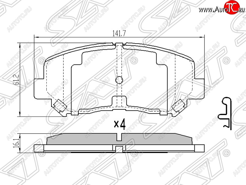 1 299 р. Колодки тормозные SAT (передние)  Mazda CX-5  KE (2011-2017) дорестайлинг, рестайлинг  с доставкой в г. Набережные‑Челны