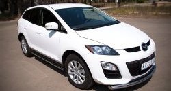 14 849 р. Защита порогов из круглой трубы диаметром 63 мм Russtal Mazda CX-7 ER рестайлинг (2010-2012) (Защита порогов с со скосами на торцах (вариант 1))  с доставкой в г. Набережные‑Челны. Увеличить фотографию 6