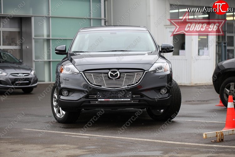 8 504 р. Декоративный элемент решетки радиатора Souz-96 (d10) Mazda CX-9 TB дорестайлинг (2007-2009)  с доставкой в г. Набережные‑Челны