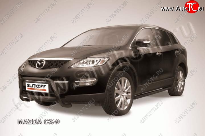 23 849 р. Кенгурятник d57 низкий Slitkoff Mazda CX-9 TB дорестайлинг (2007-2009) (Цвет: серебристый)  с доставкой в г. Набережные‑Челны