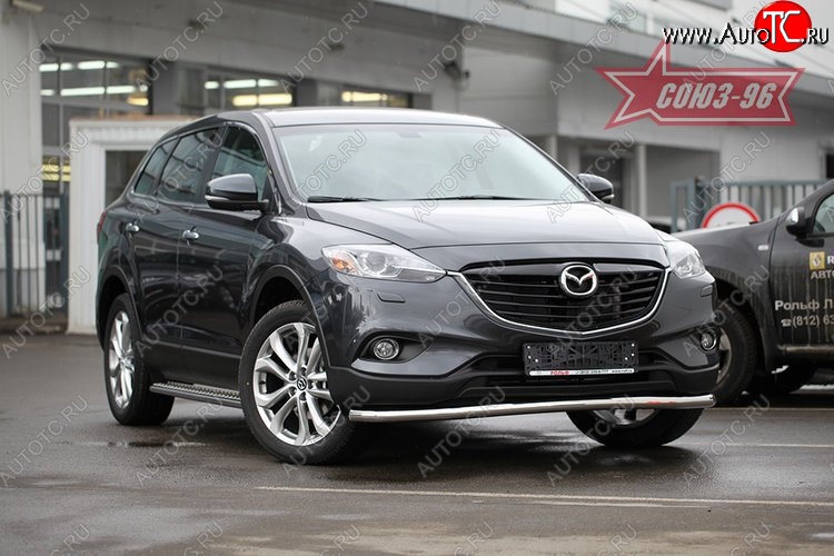 18 179 р. Защита переднего бампера одинарная Souz-96 Premium (d60) Mazda CX-9 TB дорестайлинг (2007-2009)  с доставкой в г. Набережные‑Челны