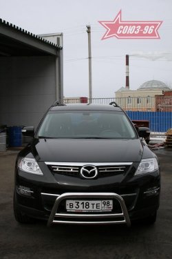 13 409 р. Защита переднего бампера (дорестайлинг) Souz-96 (d60) Mazda CX-9 TB дорестайлинг (2007-2009)  с доставкой в г. Набережные‑Челны. Увеличить фотографию 2