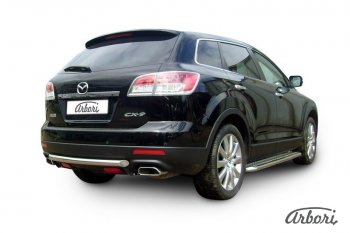 8 999 р. Защита заднего бампера Arbori (короткая, нержавейка, 1 труба d57 mm). Mazda CX-9 TB дорестайлинг (2007-2009)  с доставкой в г. Набережные‑Челны. Увеличить фотографию 2