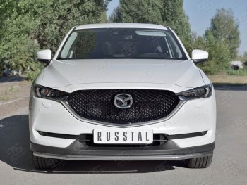 18 499 р. Защита переднего бампера (Ø42 мм, нержавейка) SLITKOFF  Mazda CX-5  KF (2016-2024)  с доставкой в г. Набережные‑Челны. Увеличить фотографию 2