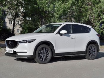 18 499 р. Защита переднего бампера (Ø42 мм, нержавейка) SLITKOFF  Mazda CX-5  KF (2016-2024)  с доставкой в г. Набережные‑Челны. Увеличить фотографию 3