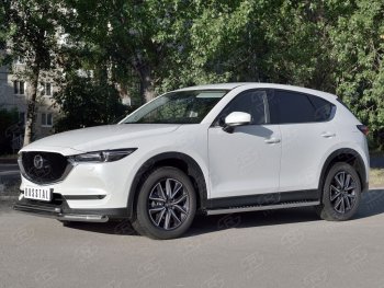 20 749 р. Защита переднего бампера (2 трубыØ63 и 42 мм, нержавейка) SLITKOFF Mazda CX-5 KF (2016-2025)  с доставкой в г. Набережные‑Челны. Увеличить фотографию 2