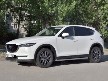 Защита переднего бампера из овальной трубы диаметром 75x42 мм Russtal Mazda CX-5 KF (2016-2025)