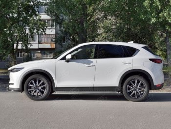 26 999 р. Широкая защита порогов с трубой диаметром 42 мм SLITKOFF v1 Mazda CX-5 KF (2016-2024)  с доставкой в г. Набережные‑Челны. Увеличить фотографию 3