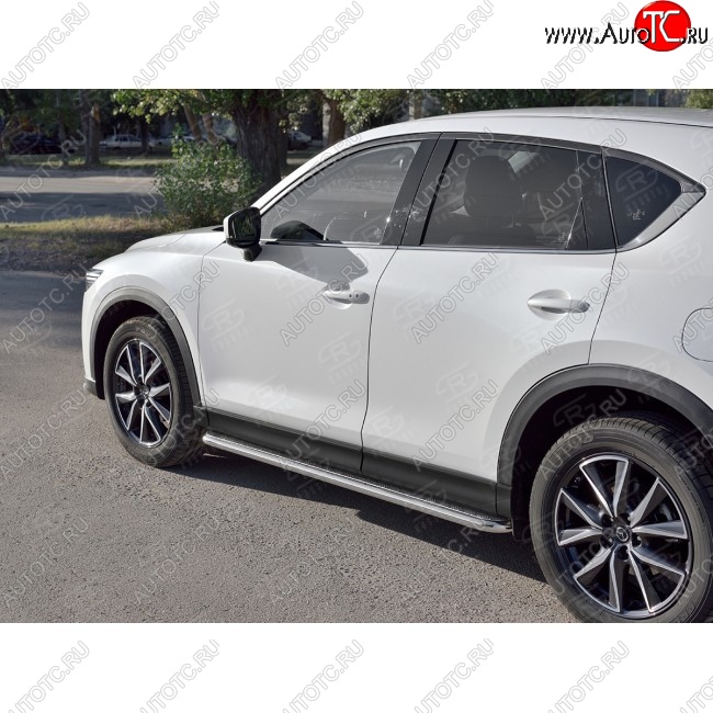 25 849 р. Широкая защита порогов с трубой диаметром 42 мм SLITKOFF v2  Mazda CX-5  KF (2016-2024)  с доставкой в г. Набережные‑Челны