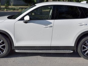 35 999 р. Защита порогов из круглой трубы диаметром 63 мм SLITKOFF v1 Mazda CX-5 KF (2016-2024)  с доставкой в г. Набережные‑Челны. Увеличить фотографию 3