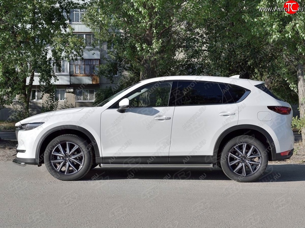 21 999 р. Защита порогов из круглой трубы диаметром 63 мм SLITKOFF v1  Mazda CX-5  KF (2016-2024)  с доставкой в г. Набережные‑Челны