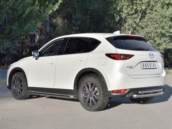 18 499 р. Защита заднего бампера (Ø63 и 42 мм, нержавейка) SLITKOFF Mazda CX-5 KF (2016-2024)  с доставкой в г. Набережные‑Челны. Увеличить фотографию 3