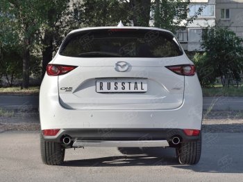 14 999 р. Защита заднего бампера (Ø75x42 мм, нержавейка) Russtal Mazda CX-5 KF (2016-2024)  с доставкой в г. Набережные‑Челны. Увеличить фотографию 2