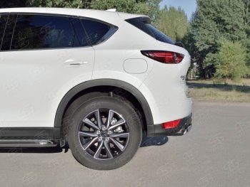 14 999 р. Защита заднего бампера (Ø75x42 мм, нержавейка) Russtal Mazda CX-5 KF (2016-2024)  с доставкой в г. Набережные‑Челны. Увеличить фотографию 3