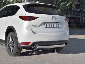 14 999 р. Защита заднего бампера (Ø75x42 мм, нержавейка) Russtal Mazda CX-5 KF (2016-2024)  с доставкой в г. Набережные‑Челны. Увеличить фотографию 4