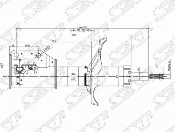Правый амортизатор передний SAT Mazda 323/Familia седан BJ дорестайлинг (1998-2000)