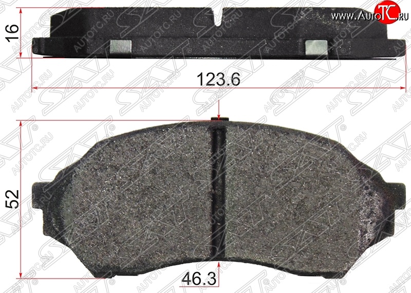 1 299 р. Колодки тормозные SAT (передние) Mazda 323/Familia седан BJ дорестайлинг (1998-2000)  с доставкой в г. Набережные‑Челны