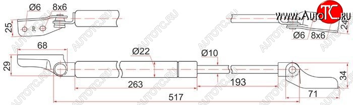 949 р. Левый газовый упор крышки багажника SAT  Mazda Premacy (1999-2004)  с доставкой в г. Набережные‑Челны