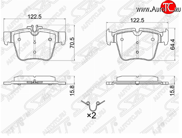 1 259 р. Комплект задних тормозных колодок SAT  Mercedes-Benz C-Class  W205 (2015-2018) дорестайлинг седан  с доставкой в г. Набережные‑Челны