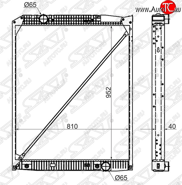 33 999 р. Радиатор двигателя (пластинчатый, МКПП/АКПП) SAT  Mercedes-Benz Actros (1995-2024)  с доставкой в г. Набережные‑Челны