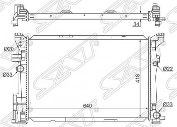 Радиатор двигателя SAT (пластинчатый, АКПП)  A class  W176, B-Class  W246/T246, CLA class  C117