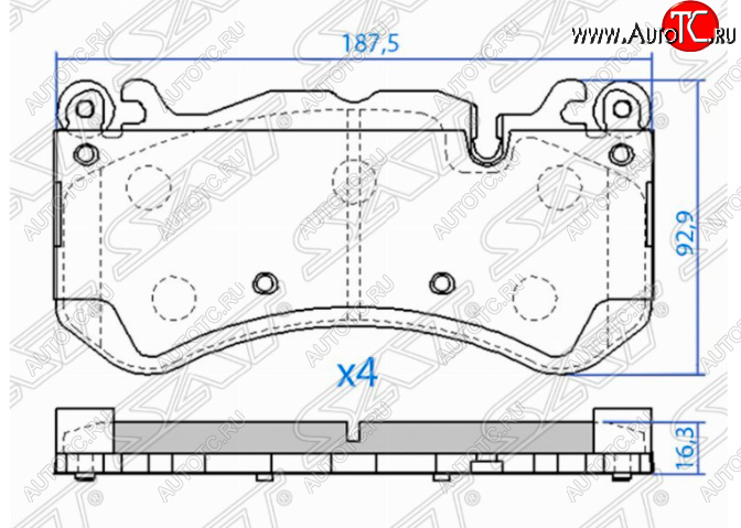 2 899 р. Комплект передних тормозных колодок SAT  Audi Q3  8U (2014-2018), Mercedes-Benz GL class  X166 (2012-2016)  с доставкой в г. Набережные‑Челны