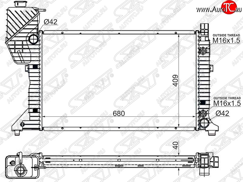 13 999 р. Радиатор двигателя SAT (пластинчатый, АКПП)  Mercedes-Benz Sprinter ( W901,  W905) (1995-2006) рестайлинг  с доставкой в г. Набережные‑Челны