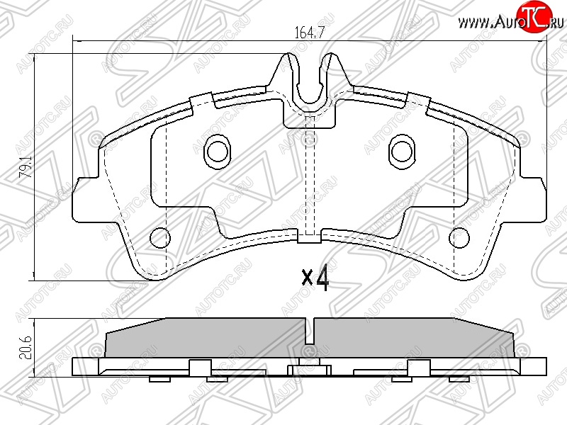 1 759 р. Колодки тормозные задние SAT Mercedes-Benz Sprinter W906 (2006-2013)  с доставкой в г. Набережные‑Челны