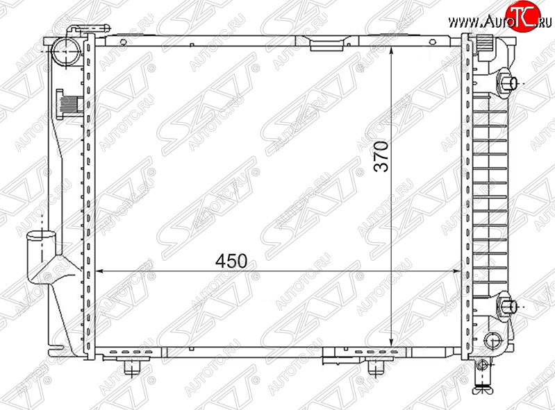 8 349 р. Радиатор двигателя SAT (пластинчатый, 2.6/2.8/3.0/3.2/3.6AMG, МКПП/АКПП)  Mercedes-Benz E-Class ( W124,  S124) (1984-1996) седан дорестайлинг, универсал рестайлинг  с доставкой в г. Набережные‑Челны