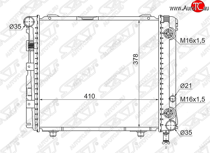 8 249 р. Радиатор двигателя SAT (пластинчатый, 2.2, МКПП/АКПП)  Mercedes-Benz E-Class ( W124,  S124) (1984-1996) седан дорестайлинг, универсал рестайлинг  с доставкой в г. Набережные‑Челны