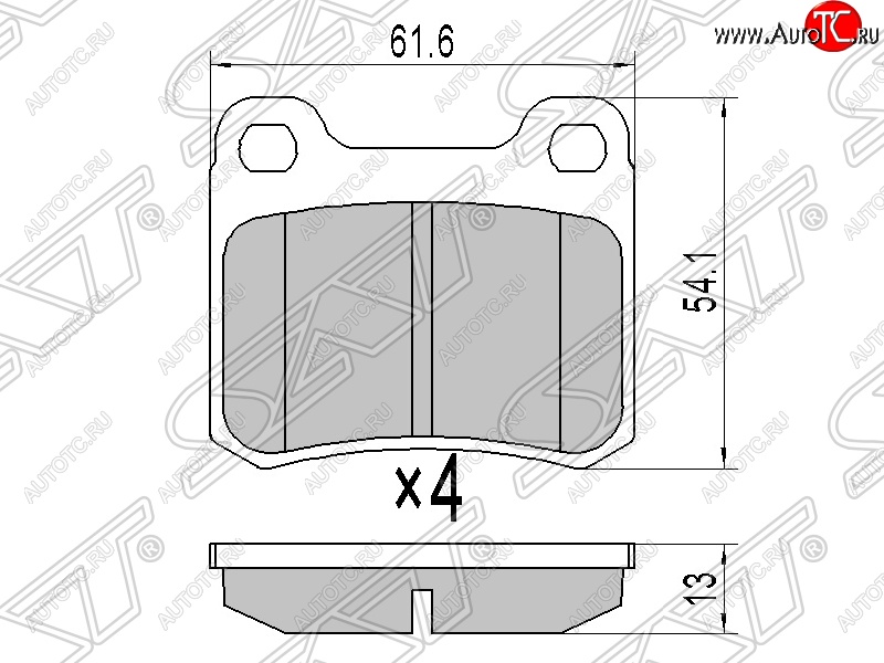 739 р. Колодки тормозные задние SAT Mercedes-Benz C-Class W202 дорестайлинг седан (1993-1997)  с доставкой в г. Набережные‑Челны