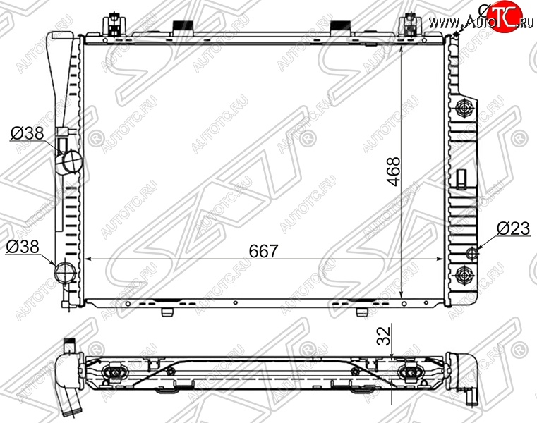 12 849 р. Радиатор двигателя SAT (пластинчатый, 2.8/3.0/3.2, МКПП/АКПП)  Mercedes-Benz S class  W140 (1991-1998) Седан  с доставкой в г. Набережные‑Челны