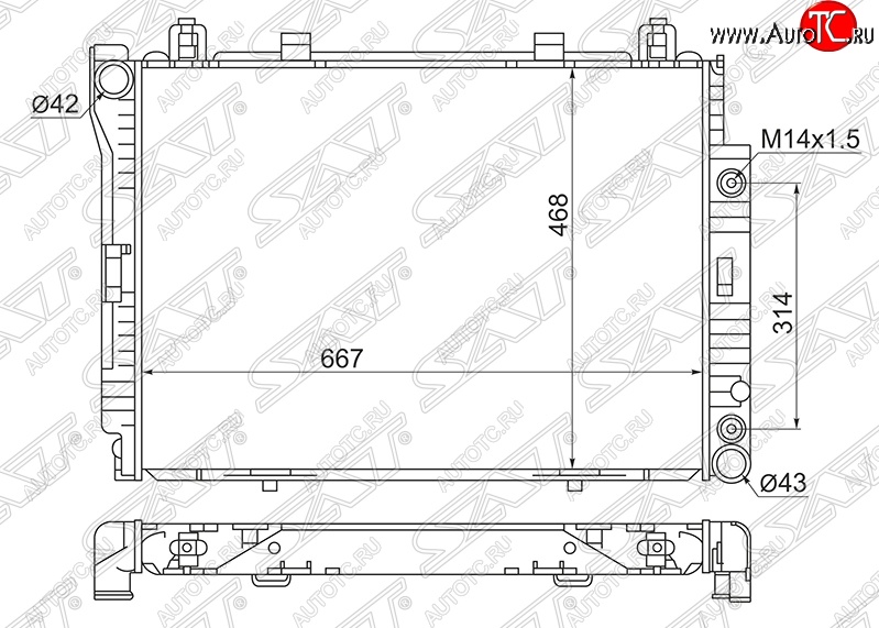 12 399 р. Радиатор двигателя SAT (пластинчатый, 3.0TD/3.5TD, МКПП/АКПП) Mercedes-Benz S class W140 Седан (1991-1998)  с доставкой в г. Набережные‑Челны